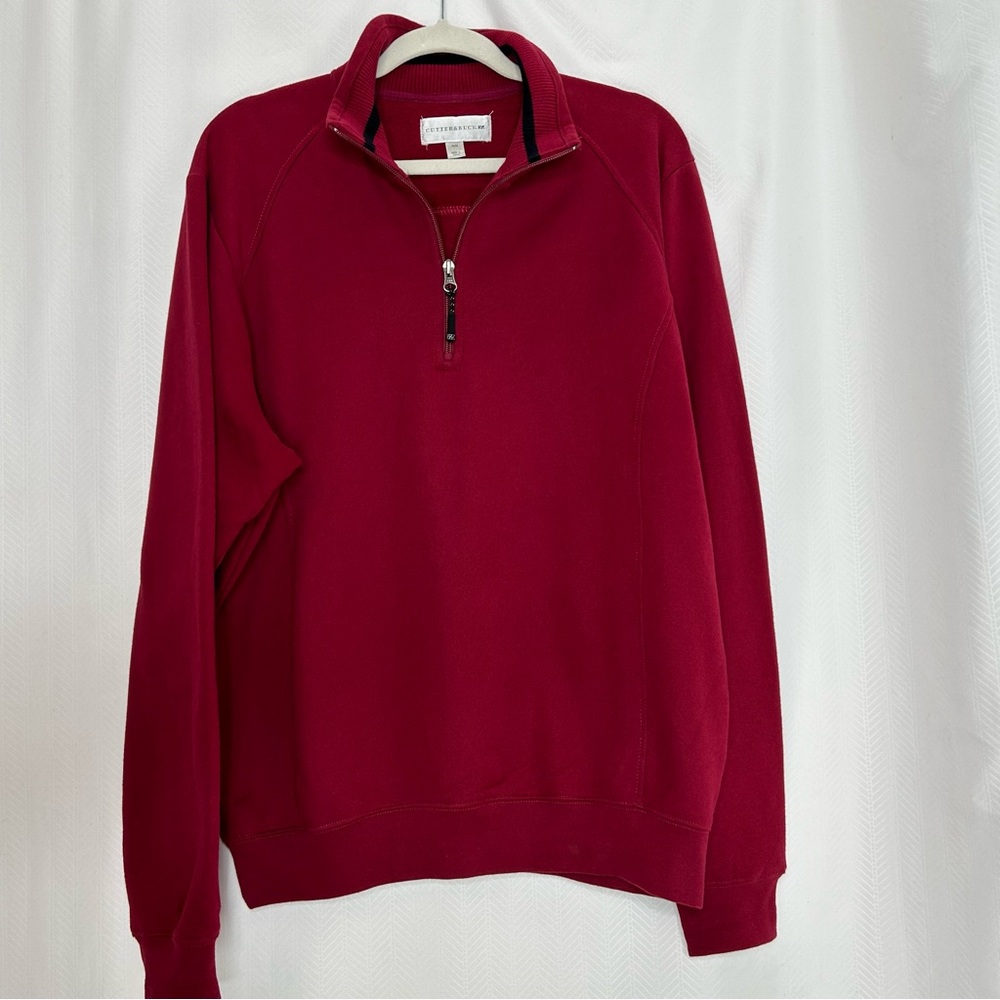 Cutter and Buck brick red pullover quarter zip long sleeves size medium
